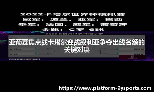 亚预赛焦点战卡塔尔迎战叙利亚争夺出线名额的关键对决